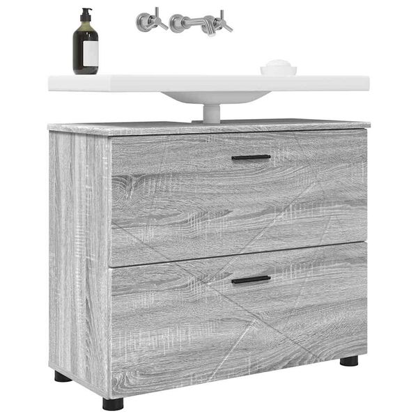 vidaXL Cabinet de salle de bain Gris Sonoma 76,5 x 35 x 64 cm