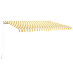 vidaXL Auvent manuel r&eacute;tractable 450x350 cm Jaune et blanc