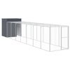 vidaXL Poulailler avec cour anthracite 165x863x181 cm acier galvanis&eacute;