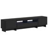 vidaXL Meuble TV LED 5 pi&egrave;ces Noir Bois d'ing&eacute;nierie