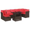 vidaXL Ensemble de canap&eacute; de jardin 8 pcs avec coussins marron