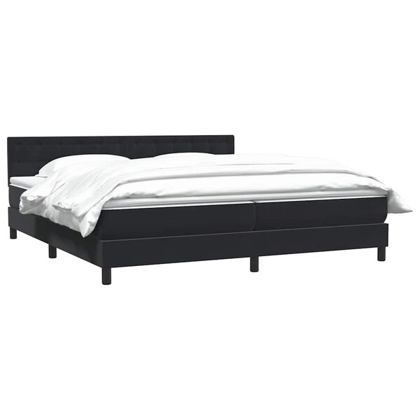 vidaXL Sommier &agrave; lattes de lit avec matelas noir 180x210 cm velours