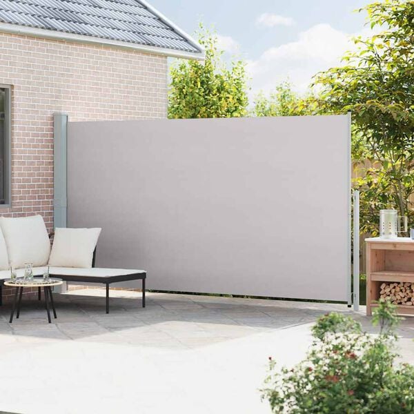 vidaXL Auvent lat&eacute;ral r&eacute;tractable de patio 200x500 cm Gris