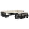 vidaXL Ensemble de canap&eacute; de jardin 13 pcs Noir et blanc cr&egrave;me
