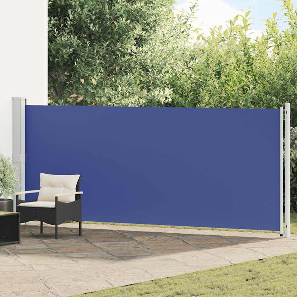 vidaXL Auvent lat&eacute;ral r&eacute;tractable de patio 600x160 cm bleu