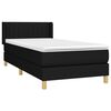 vidaXL Sommier &agrave; lattes de lit avec matelas Noir 100x200 cm Tissu