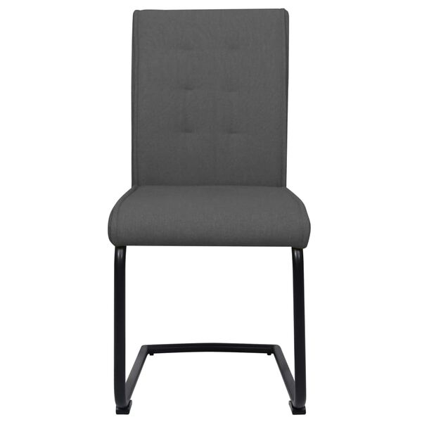 vidaXL Chaises &agrave; manger cantilever lot de 2 gris fonc&eacute; tissu