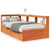 vidaXL Lit biblioth&egrave;que sans matelas cire marron 90x200 cm pin massif