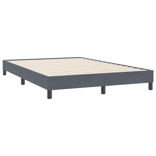 vidaXL Cadre de lit sans matelas gris fonc&eacute; 140x220 cm velours