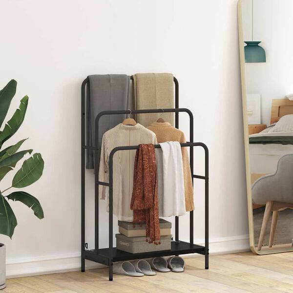 vidaXL Porte-v&ecirc;tements Ch&ecirc;ne noir 60 x 30 x 100,5 cm Bois d'ing&eacute;nierie