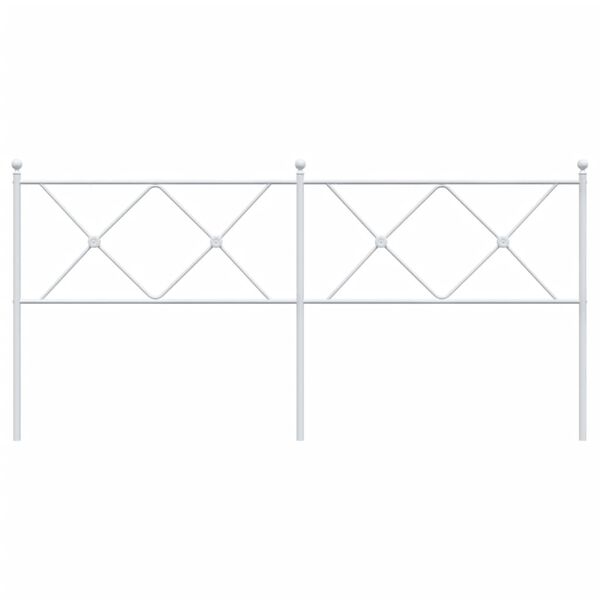 vidaXL T&ecirc;te de lit de remplacement m&eacute;tal blanc 180 cm