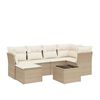 vidaXL Salon de jardin avec coussins 7 pcs beige r&eacute;sine tress&eacute;e