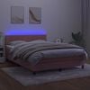 vidaXL Sommier &agrave; lattes de lit avec matelas et LED Rose 140x200 cm
