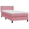 vidaXL Sommier &agrave; lattes de lit avec matelas rose 100x220 cm velours