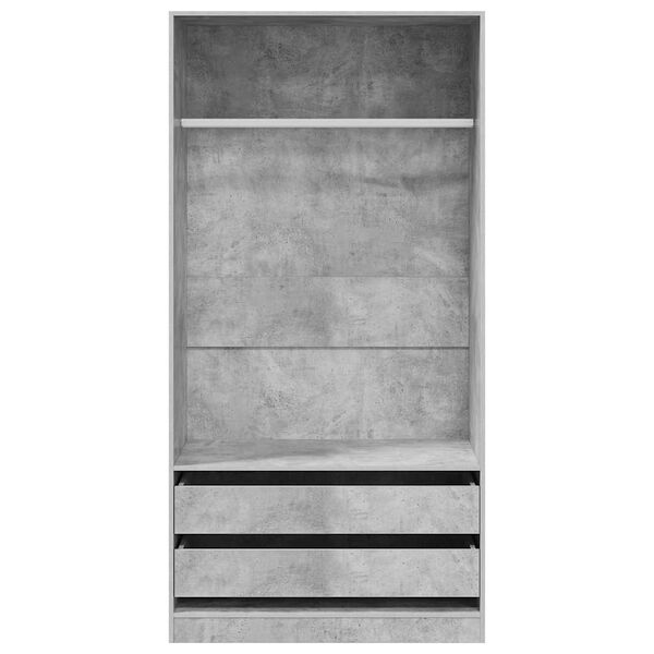 vidaXL Garde-robe Gris b&eacute;ton 100x50x200 cm Bois d'ing&eacute;nierie
