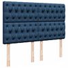 VidaXL Cadre de lit ottoman avec matelas bleu 140x200 cm tissu