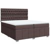 vidaXL Sommier à lattes de lit avec matelas Marron foncé 200x200 cm