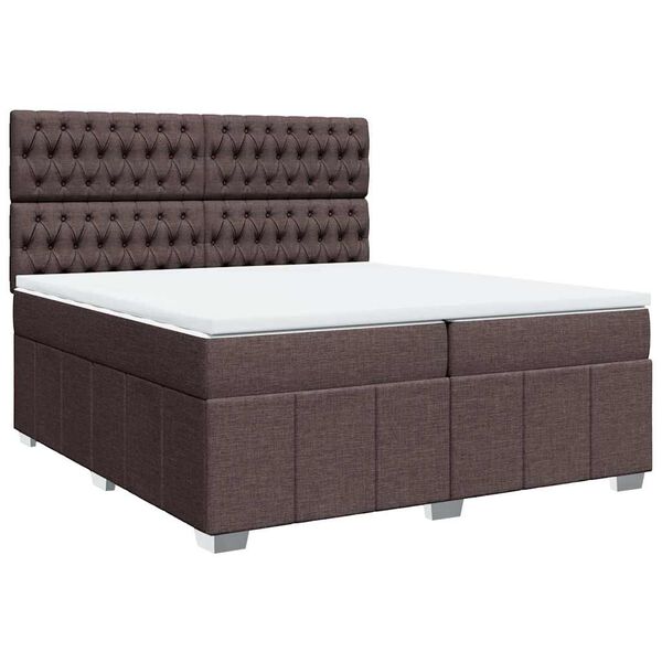 vidaXL Sommier à lattes de lit avec matelas Marron foncé 200x200 cm