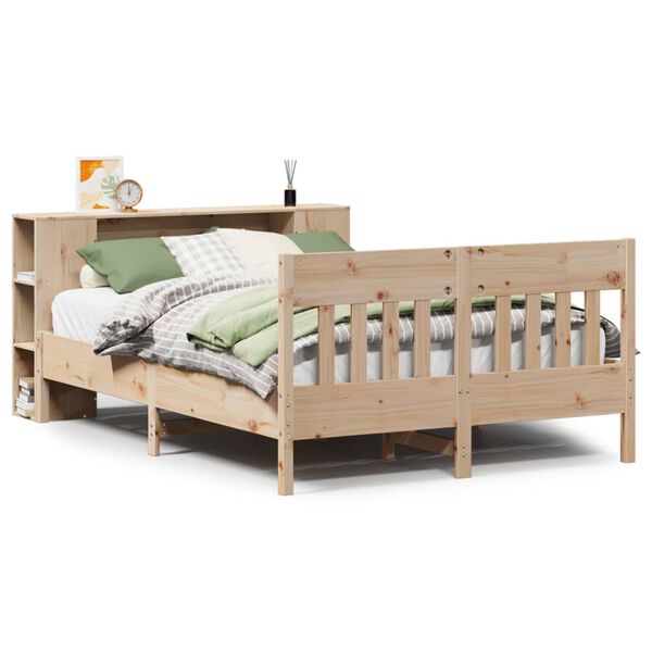 vidaXL Lit biblioth&egrave;que sans matelas 140x190 cm bois de pin massif