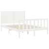 vidaXL Cadre de lit sans matelas blanc bois de pin massif