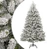 vidaXL Sapin de No&euml;l artificiel &agrave; charni&egrave;res avec neige floqu&eacute;e 210 cm