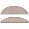 vidaXL Tapis d'escalier 10 pi&egrave;ces 56x17x3 cm Marron clair Demi-rond