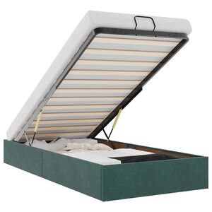 vidaXL Cadre de lit ottoman sans matelas vert fonc&eacute; 100x200 cm velours