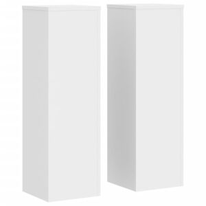 vidaXL Supports pour plantes 2 pcs blanc 25x25x80 cm bois d'ing&eacute;nierie