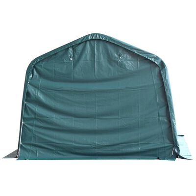 vidaXL Tente amovible pour bétail PVC 550 g/m² 3,3 x 3,2 m Vert foncé