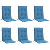 vidaXL Coussins de chaise &agrave; dossier bas lot de 6 bleu m&eacute;lang&eacute; tissu