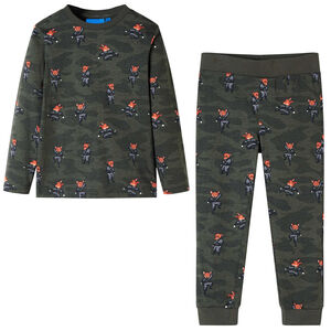Pyjamas pour enfants &agrave; manches longues kaki 92