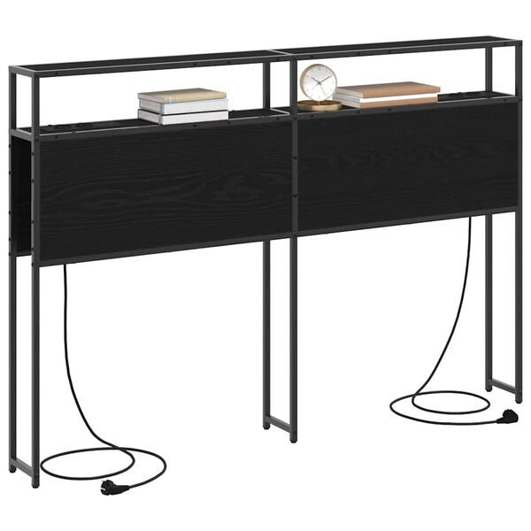 vidaXL T&ecirc;te de lit de rangement Ch&ecirc;ne noir 150 cm Bois d'ing&eacute;nierie