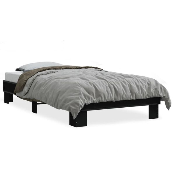 vidaXL Cadre de lit sans matelas noir 75x190 cm
