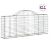 vidaXL Paniers &agrave; gabions arqu&eacute;s 11 pcs 200x30x80/100 cm Fer galvanis&eacute;