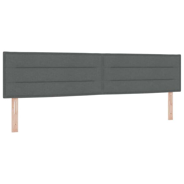 vidaXL T&ecirc;te de lit avec t&ecirc;te de lit Gris fonc&eacute; 200 cm Cuir synth&eacute;tique