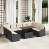 vidaXL Ensemble de canap&eacute; de jardin 10 pcs Noir Poly rotin