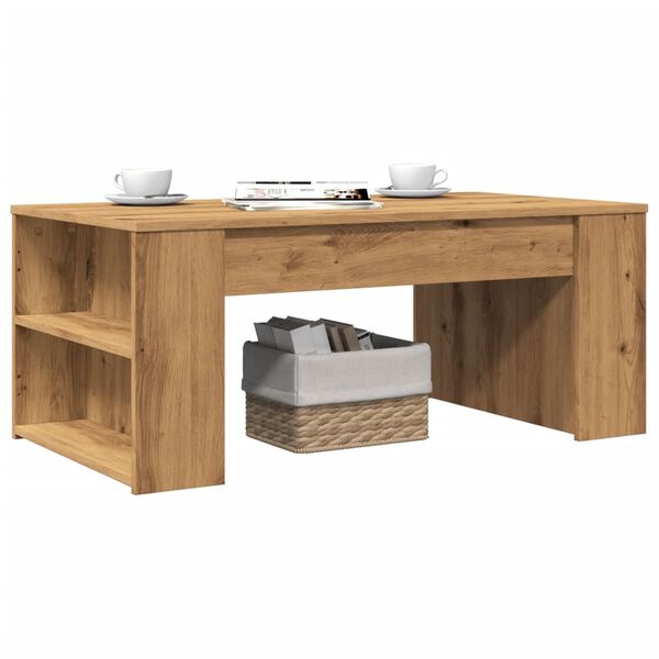 vidaXL Table basse chêne artisanal 102x55x42 cm bois d'ingénierie