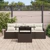 vidaXL Ensemble de canap&eacute; de jardin 5 pcs Marron Poly rotin