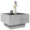 vidaXL Table basse avec LED gris b&eacute;ton 50x50x30 cm bois d'ing&eacute;nierie