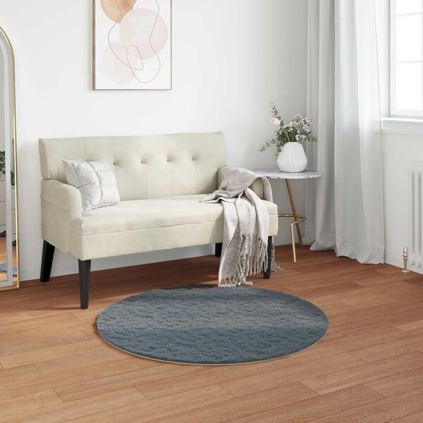 vidaXL Tapis en Fourrure Synth&eacute;tique de Lapin Olite Anthracite &Oslash; 80 cm