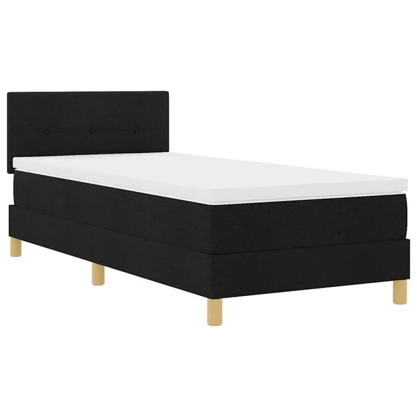 vidaXL Lit &agrave; ressorts avec matelas Noir 100 x 200 cm tissu