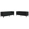 vidaXL Canap&eacute; de salon 2 pc Noir Simili cuir