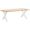 vidaXL Pieds de table &agrave; manger en forme de X, 2 pi&egrave;ces, blanc, 90 x (72-73) cm, acier