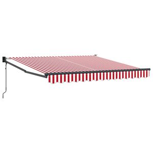vidaXL Auvent R&eacute;tractable Rouge et Blanc 350 x 250 cm