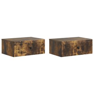 vidaXL Cabinet de chevet 2 pcs Ch&ecirc;ne fum&eacute; 49 x 34,5 x 20 cm