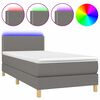 vidaXL Sommier &agrave; lattes de lit et matelas et LED Gris fonc&eacute; 100x200 cm