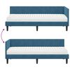 vidaXL Cadre de lit d'angle avec matelas 2 pcs Bleu Velours
