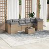 vidaXL Salon de jardin avec coussins 8 pcs beige r&eacute;sine tress&eacute;e