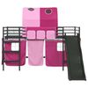 vidaXL Lit mezzanine pour enfants Noir et rose 79,5 x 200 cm M&eacute;tал