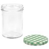 vidaXL Pots &agrave; confiture Couvercle blanc et vert 96 pcs Verre 400 ml